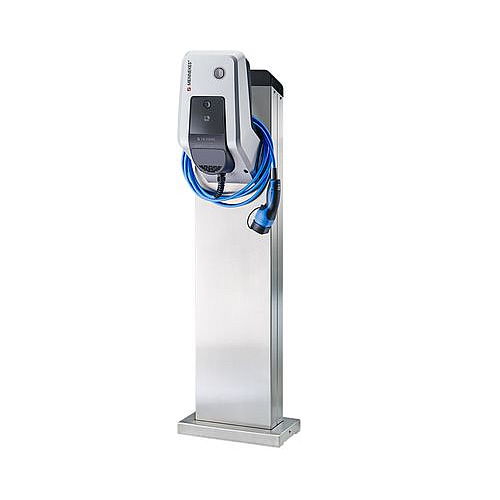 Wallbox Standfuß Aus Edelstahl Für Elektroauto-Ladegeräte – Wasserdicht, Mit Sichtfenster & Schlüsselschloss